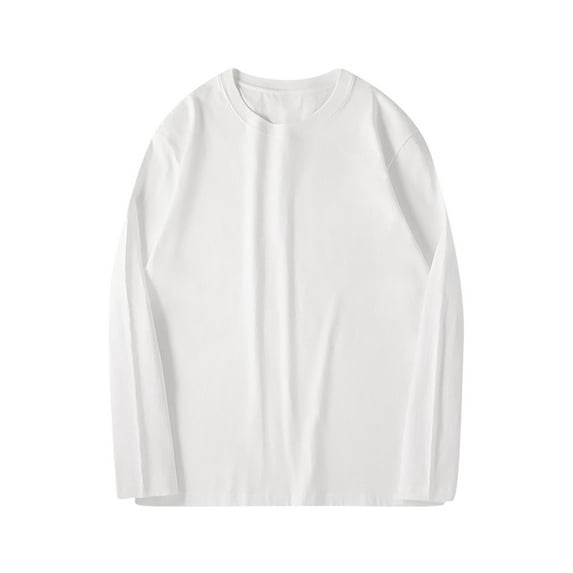 Men's long-sleeved shirts, cotton crew neck shirts, casual light T-shirts