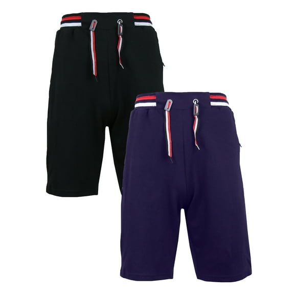 Men's lounge Tech Jogger Shorts with Zipper Side Pockets (2-Pack)