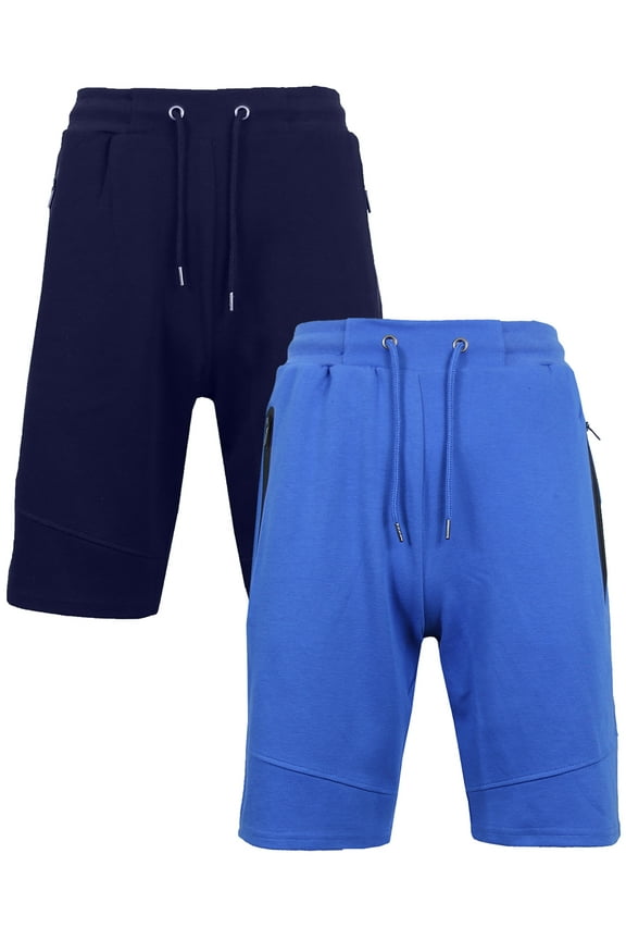 Men's lounge Tech Jogger Shorts with Zipper Side Pockets (2-Pack)