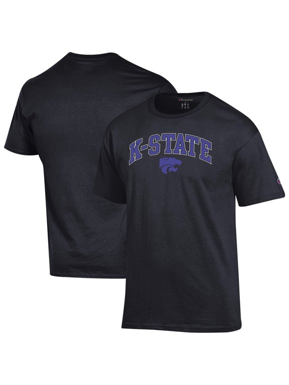 Men's-Champion Black Kansas State Wildcats Arch Over Logo T-Shirt