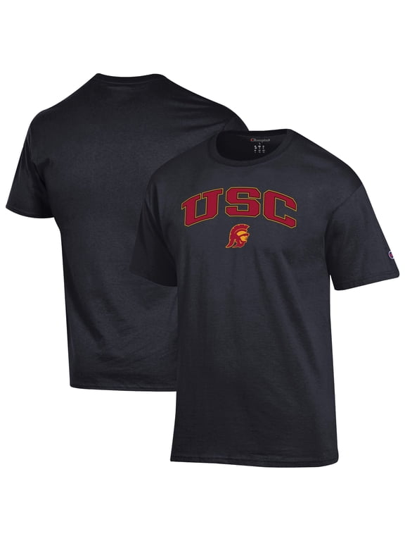 Men's-Champion Black USC Trojans Arched Logo T-Shirt