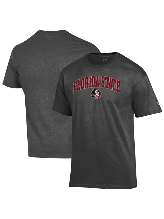 Men's-Champion Charcoal Florida State Seminoles Arched Logo T-Shirt
