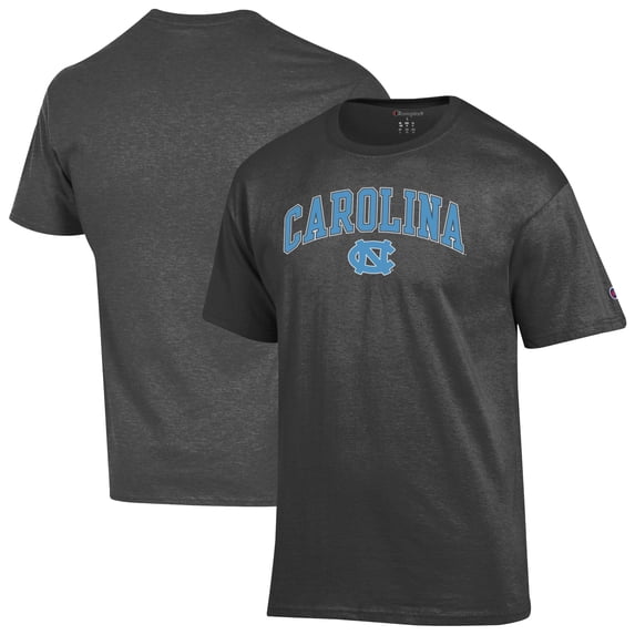 Men's-Champion Charcoal North Carolina Tar Heels Arch Over Logo T-Shirt
