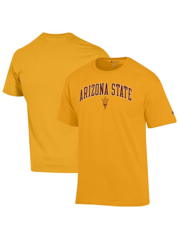Men's-Champion Gold Arizona State Sun Devils Arch Over Logo T-Shirt