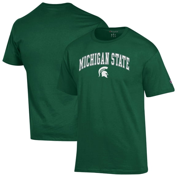 Men's-Champion Green Michigan State Spartans Arch Over Logo T-Shirt