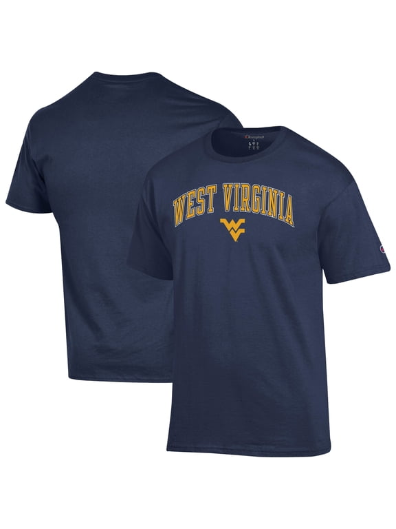 Men's-Champion Navy West Virginia Mountaineers Arched Logo T-Shirt