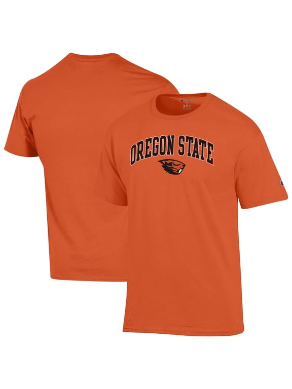 Men's-Champion Orange Oregon State Beavers Arched Logo T-Shirt