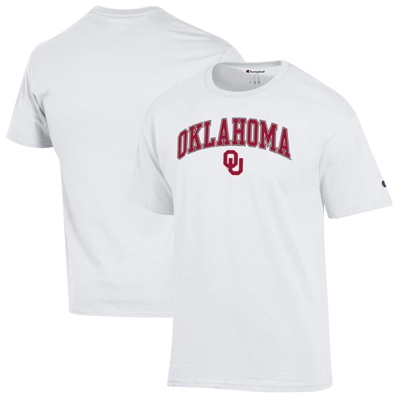 Men's-Champion White Oklahoma Sooners Arch Over Logo T-Shirt