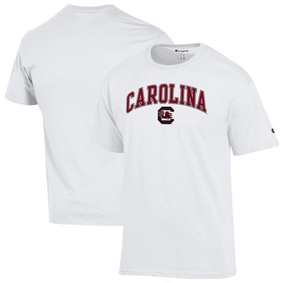 Men's-Champion  White South Carolina Gamecocks Arch Over Logo T-Shirt