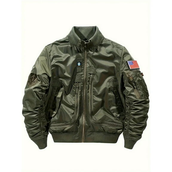 Men's new loose jackets, spring and autumn bomber jackets, cropped tactical stand-up collar baseball jackets