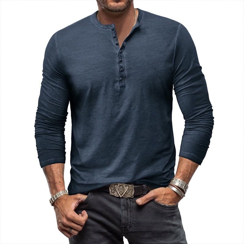 Men's old shirt long-sleeved shirt men's button washed distressed ...