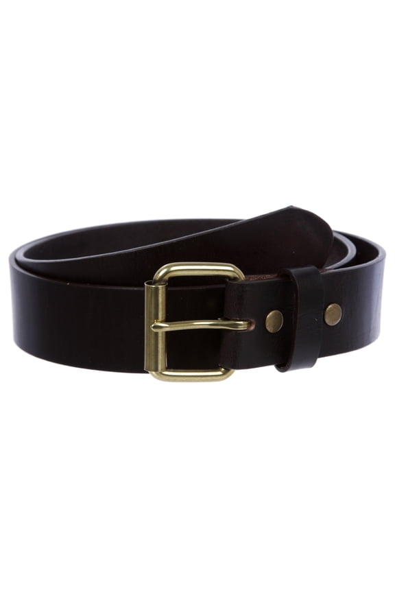 Men's or Women's Classic Roller Buckle Leather Jean Belt