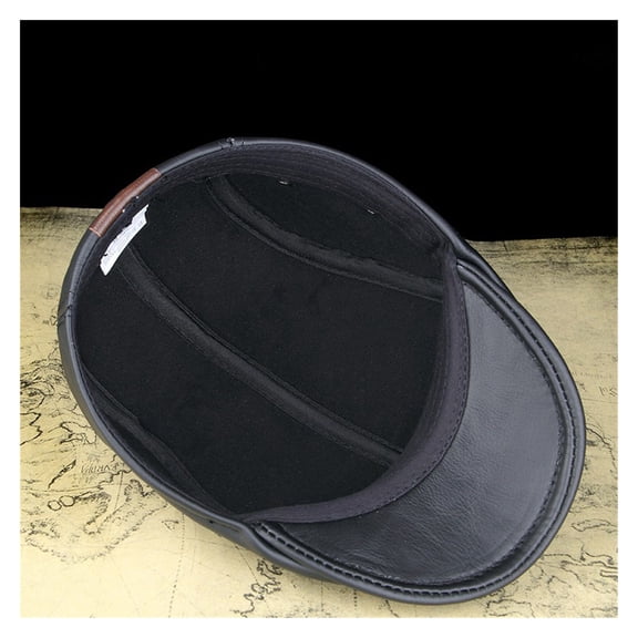Men's outdoor leather hat winter Berets male warm Ear protection cap genuine leather dad hat Leisure bone ,Fashion