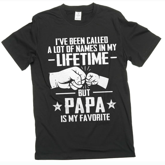 Men's papa T-shirt grandpa dad father grandkids father's day Christmas Tee (4X-Large Black)
