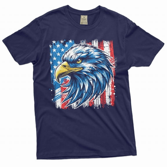 Men's patriotic USA T-shirt US flag tee shirt 4th of July American independence day tee shirt (Large Navy Blue)