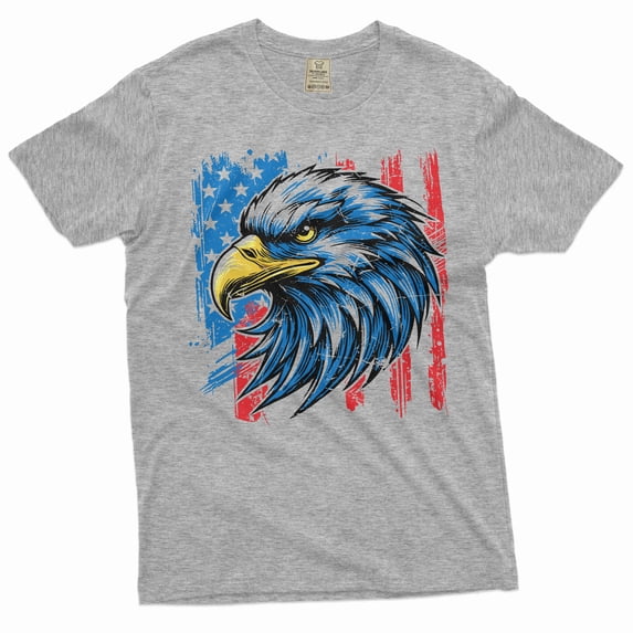Men's patriotic USA T-shirt US flag tee shirt 4th of July American independence day tee shirt (Small Grey)