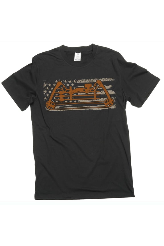 Men's patriotic USA flag archery bow hunting T-shirt sports archer compound recurve bow gift tee shirt