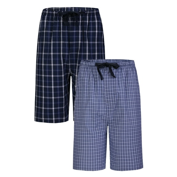 Men's plaid pajama pants-100% cotton soft pajama pants with pockets comfort pajama shorts for men