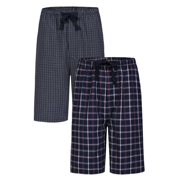 Men's plaid pajama pants-100% cotton soft pajama pants with pockets comfort pajama shorts for men