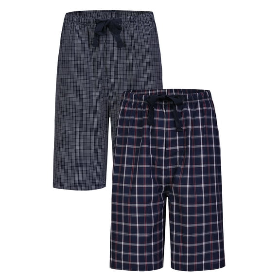 Men's plaid pajama pants-100% cotton soft pajama pants with pockets comfort pajama shorts for men