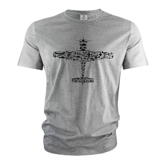 Men's plane airplanes T-shirt military fighter aircraft creative shirt army tee shirt (Small Grey)