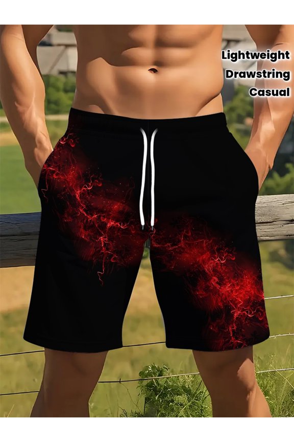 Men's printed casual shorts, trendy and cool style, suitable for daily outings, men's boutique sports shorts, men's beach shorts, men's swim shorts