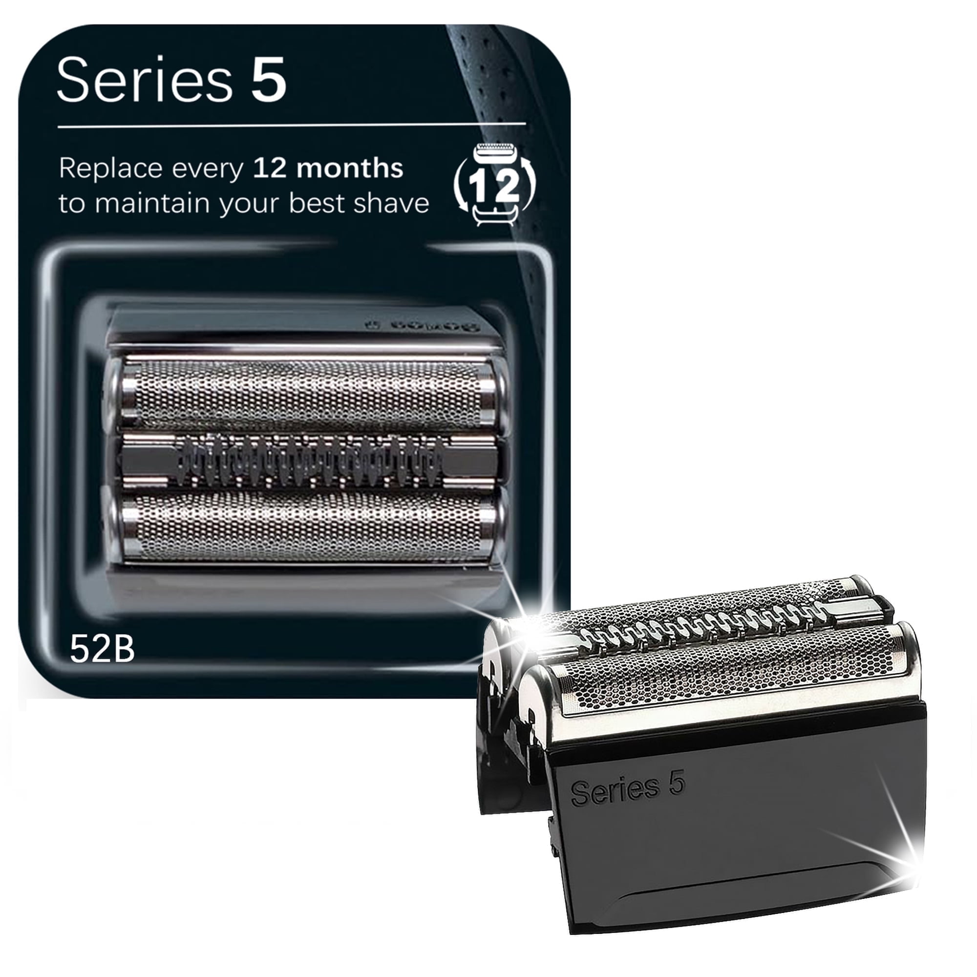 52B Electric Shaver Replacement Heads for Braun Series 5, Compatible with Braun Electric Razors Models 5090/5190cc, 5040/5140s, 5030s, 5145s,Black