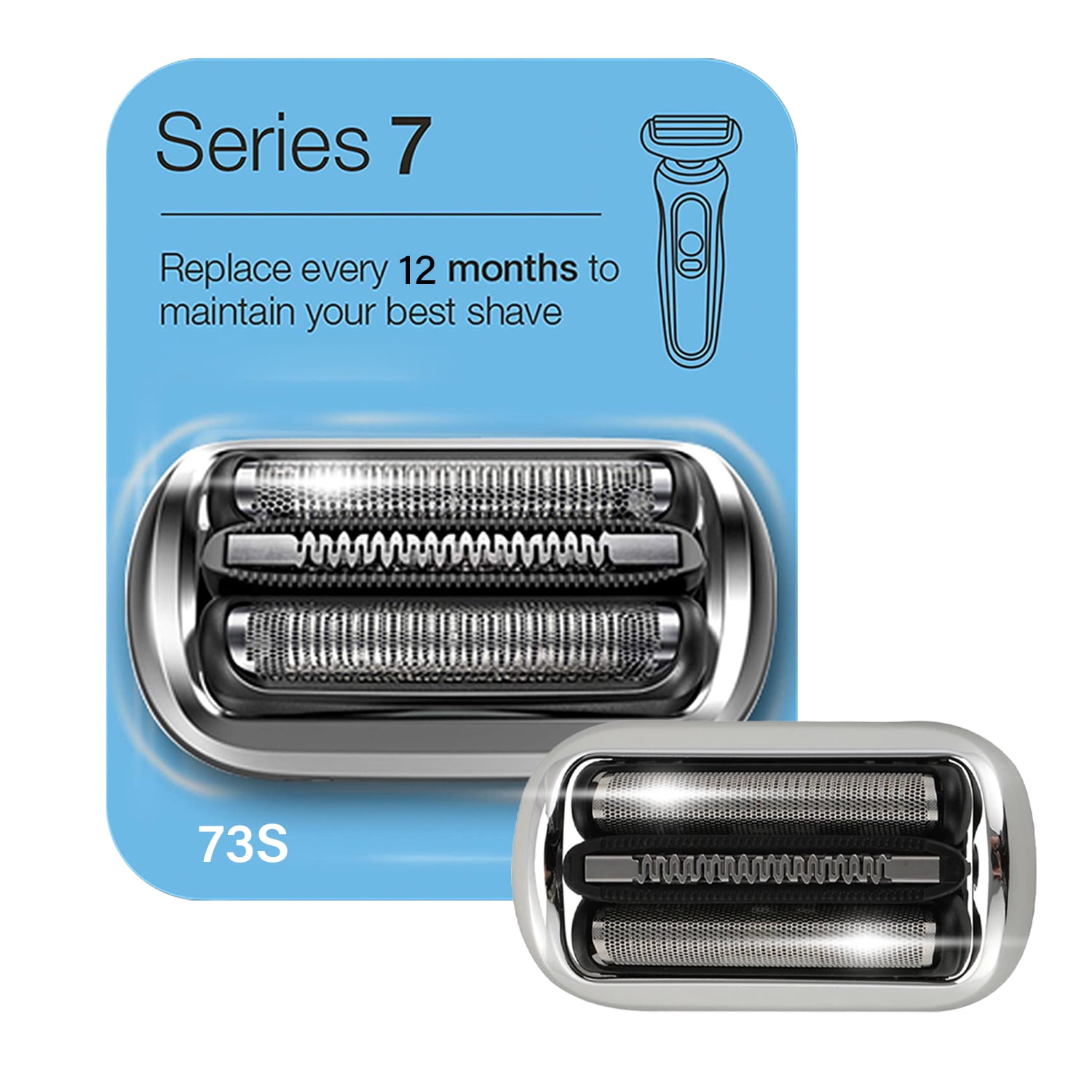 Braun Series 7 73S New Generation Electric Shaver Replacement Heads, Compatible with Braun Razors 7020s,7025s,7027cs,7071cc,7085cc and 7075cc,Silver