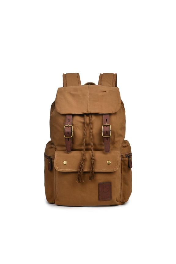 Men's pure cotton canvas bag, leisure outdoor large capacity backpack, factory directly climbing mountaineering bag,Black