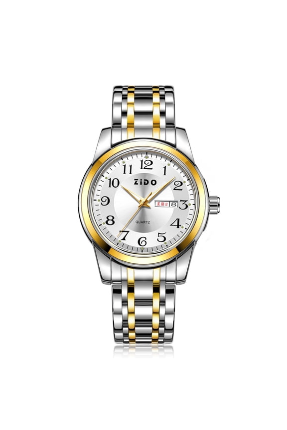 Men's quartz watch, suitable for middle-aged and elderly men, large numbers, high-end fashion business watch, versatile quartz luminous men's wristwatch