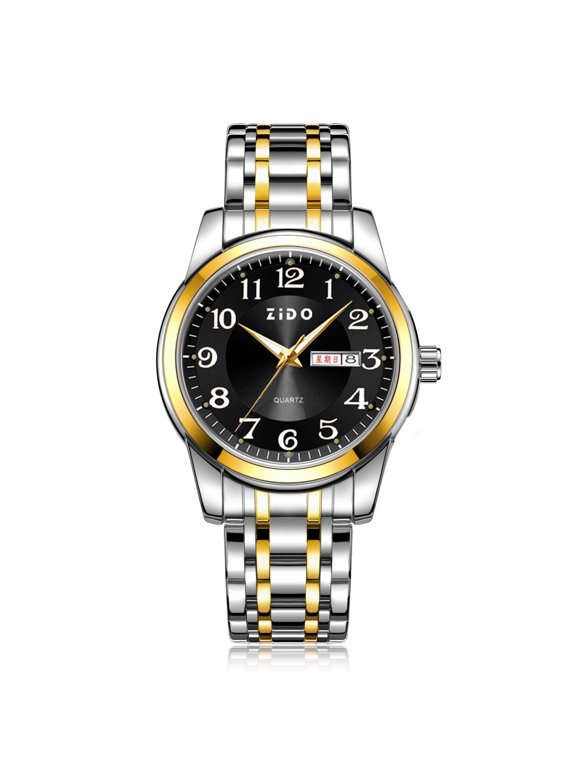 Men's quartz watch, suitable for middle-aged and elderly men, large numbers, high-end fashion business watch, versatile quartz luminous men's wristwatch