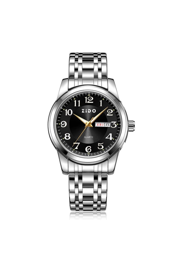 Men's quartz watch, suitable for middle-aged and elderly men, large numbers, high-end fashion business watch, versatile quartz luminous men's wristwatch