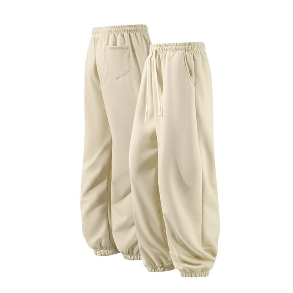 Men's Regular Casual Solid Color Drawstring Waist Sports Pants, Two Side Pocket Design Pants Commuting Daily Trousers, Men's Jogging Sweatpants