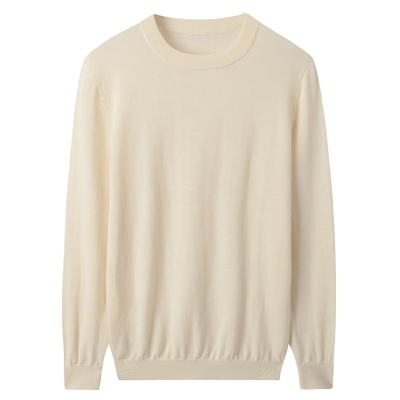 Men's round neck sweater long sleeved warm and comfortable knit sweater