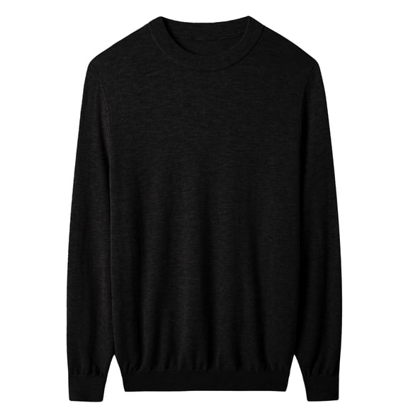 Men's round neck sweater long sleeved warm and comfortable knit sweater