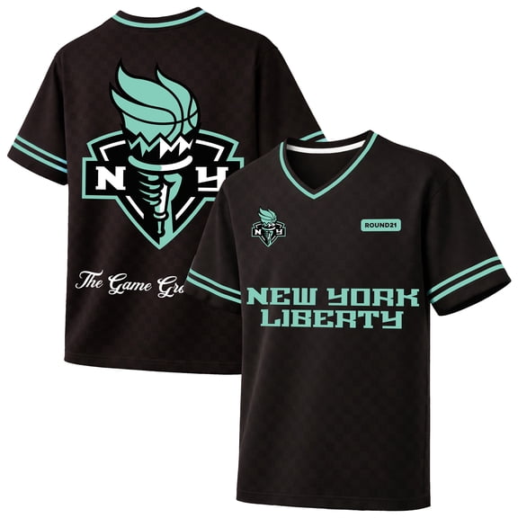 Men's round21 Black New York Liberty Soccer Jersey