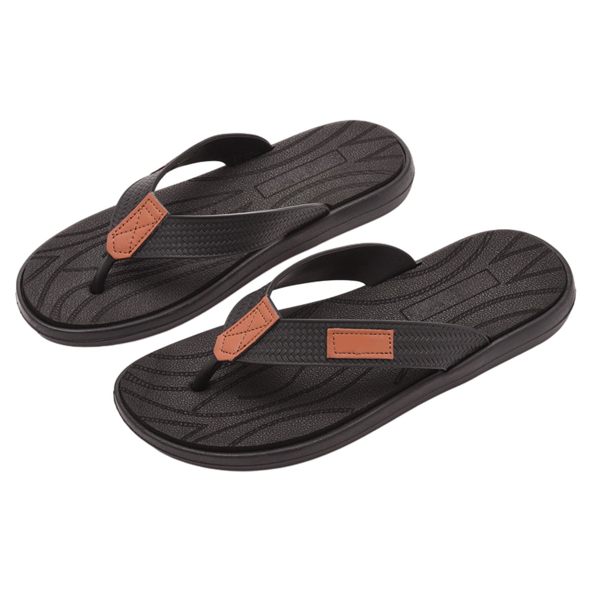 Men s sandals flip flops thong sandals long lasting comfortable slippers on the beach black Walmart
