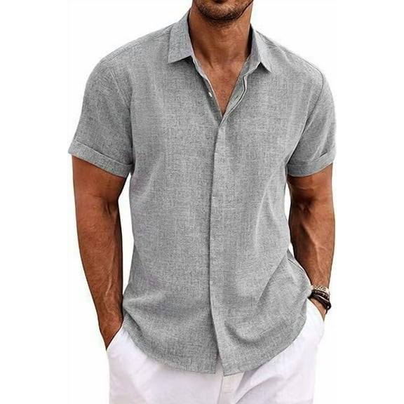 Men's shirt Short-sleeved casual button-down shirt Men's beach summer