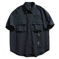 Men's short cargo fishing shirt quick-drying art jacket for work, sports and hiking