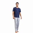 thumbnail image 1 of Men's short-sleeved long pants casual home wear set, 1 of 4