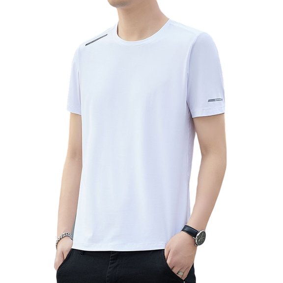 Men's short-sleeved summer ice mesh short-sleeved T-shirt outdoor sports and leisure short-sleeved quick-drying breathable thin bottoming short-sleeved