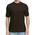 thumbnail image 1 of Men's simple T-shirt casual knitted short-sleeved solid color knitted water ripple stand collar top, 1 of 2