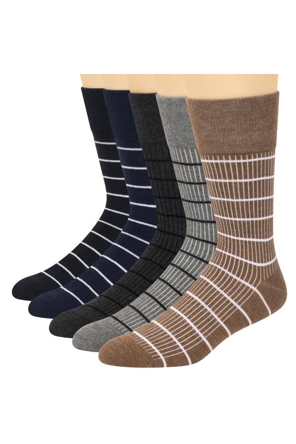 Men's socks, mens socks size 10-13, socks for men, mens dress socks, Striped socks(5 Pack)