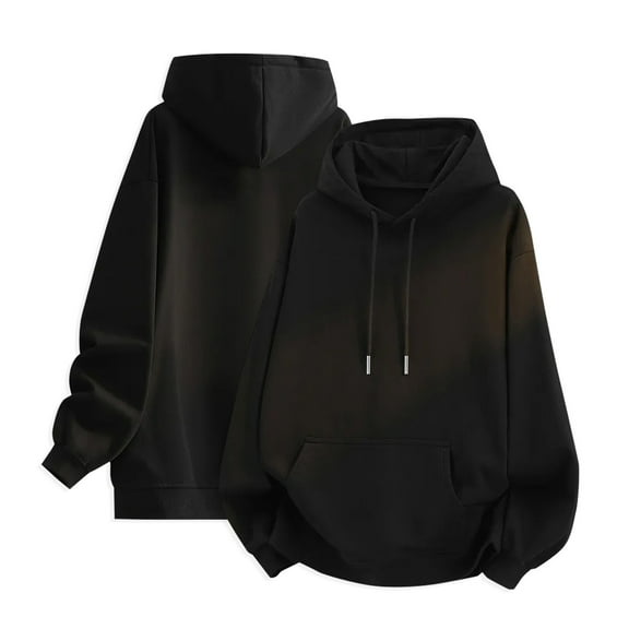 Men's solid color fashionable loose hooded sweatshirt, autumn and winter outdoor heavyweight versatile pullover, holiday casual comfortable top