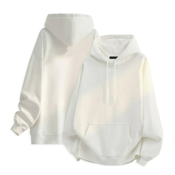 Men's solid color fashionable loose hooded sweatshirt, autumn and winter outdoor heavyweight versatile pullover, holiday casual comfortable top