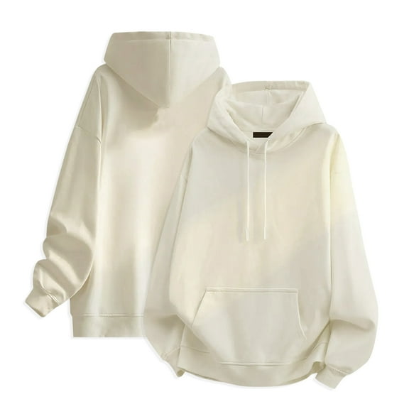 Men's solid color fashionable loose hooded sweatshirt, autumn and winter outdoor heavyweight versatile pullover, holiday casual comfortable top