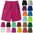thumbnail image 1 of Men's solid color pocket summer ice silk drying running shorts Mens Running Shorts Quick Dry Lightweight Athletic Shorts with Zipper Pockets for Workout Gym Training Outdoor Hot Pink 4XL, 1 of 7