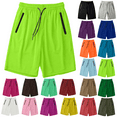 thumbnail image 1 of Men's solid color pocket summer ice silk drying running shorts Mens Running Shorts Quick Dry Lightweight Athletic Shorts with Zipper Pockets for Workout Gym Training Outdoor Green S, 1 of 7