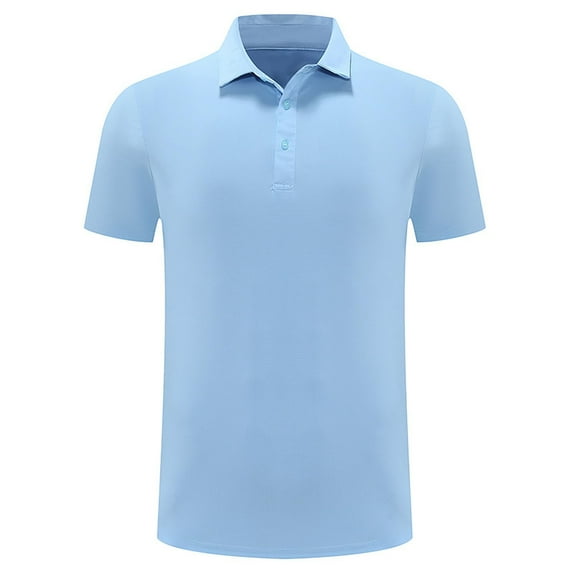Men's solid color quick-drying sweat-wicking golf polo shirt short-sleeved casual sports polo shirt