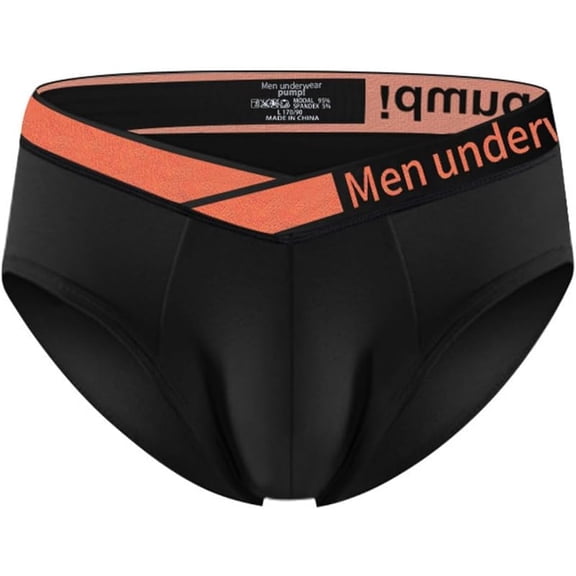 Men's sports low-waist briefs hip-lifting Modal comfortable underwear-orange/black/white